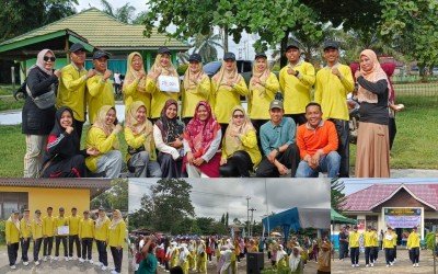 Guru SMA Negeri 1 Peranap Mengikuti Lomba Gerak Jalan dan Senam Sehat
